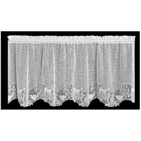 Heritage Lace Birds and Berries 60 x 30 in. Drop Tier, Ecru 6345E-6030